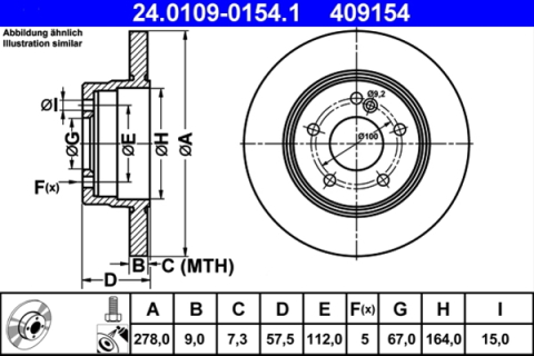 Piese auto - Disc frana ATE 24.0109-0154.1