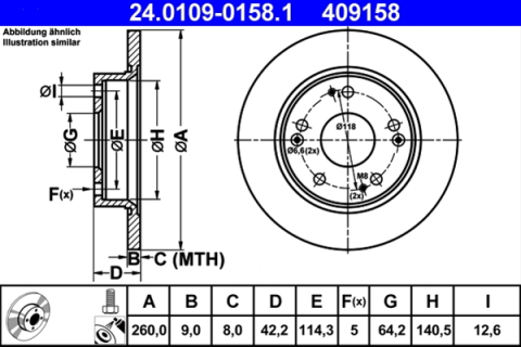 Piese auto - Disc frana ATE 24.0109-0158.1