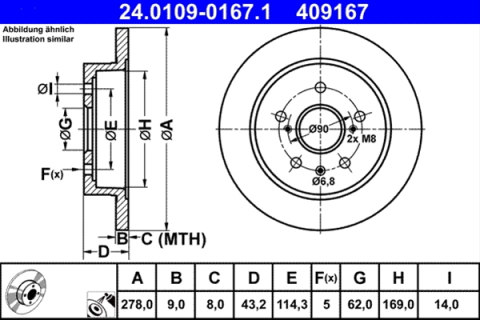 Piese auto - Disc frana ATE 24.0109-0167.1