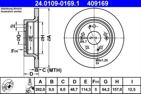 Piese auto - Disc frana ATE 24.0109-0169.1