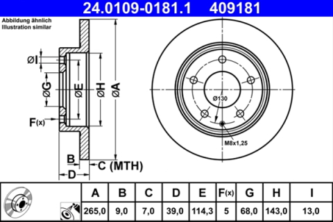 Piese auto - Disc frana ATE 24.0109-0181.1