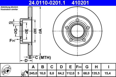 Piese auto - Disc frana ATE 24.0110-0201.1
