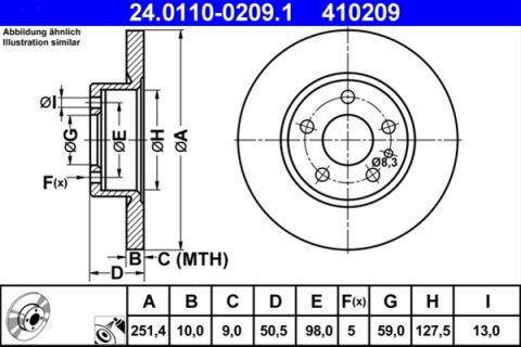 Piese auto - Disc frana ATE 24.0110-0209.1