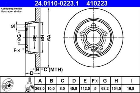 Piese auto - Disc frana ATE 24.0110-0223.1