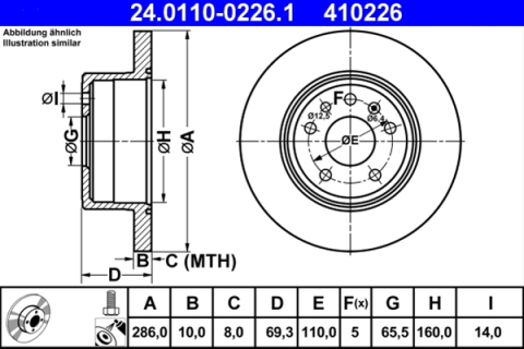 Piese auto - Disc frana ATE 24.0110-0226.1