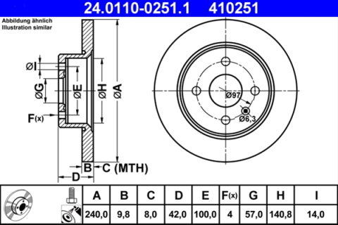 Piese auto - Disc frana ATE 24.0110-0251.1