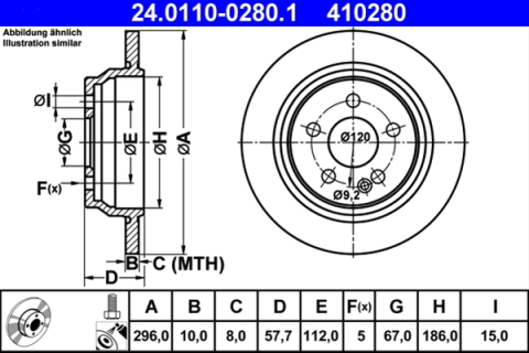 Piese auto - Disc frana ATE 24.0110-0280.1