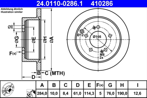 Piese auto - Disc frana ATE 24.0110-0286.1