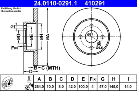 Piese auto - Disc frana ATE 24.0110-0291.1
