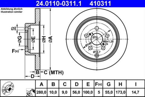 Piese auto - Disc frana ATE 24.0110-0311.1