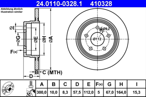 Piese auto - Disc frana ATE 24.0110-0328.1