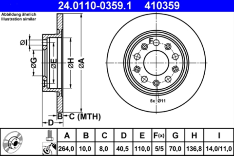 Piese auto - Disc frana ATE 24.0110-0359.1