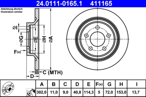 Piese auto - Disc frana ATE 24.0111-0165.1