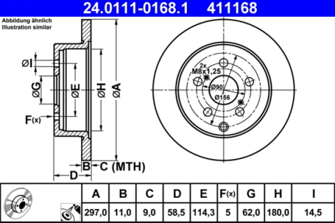Piese auto - Disc frana ATE 24.0111-0168.1