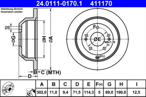 Piese auto - Disc frana ATE 24.0111-0170.1