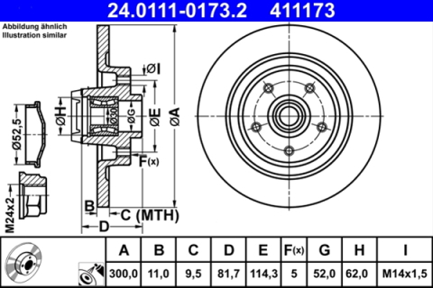 Piese auto - Disc frana ATE 24.0111-0173.2