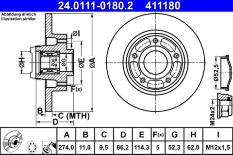 Piese auto - Disc frana ATE 24.0111-0180.2