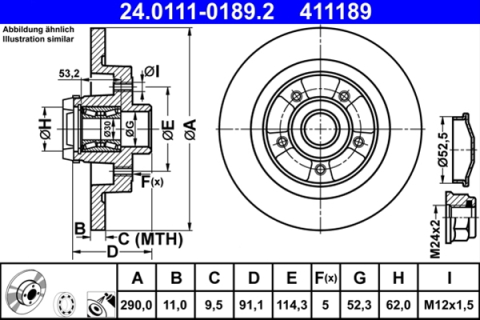 Piese auto - Disc frana ATE 24.0111-0189.2