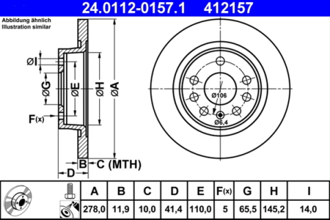 Piese auto - Disc frana ATE 24.0112-0157.1