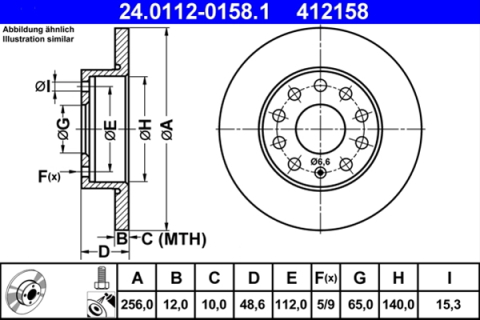Piese auto - Disc frana ATE 24.0112-0158.1