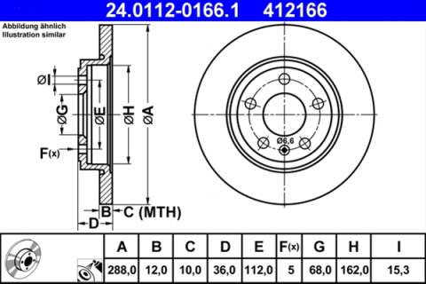 Piese auto - Disc frana ATE 24.0112-0166.1