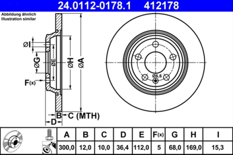 Piese auto - Disc frana ATE 24.0112-0178.1