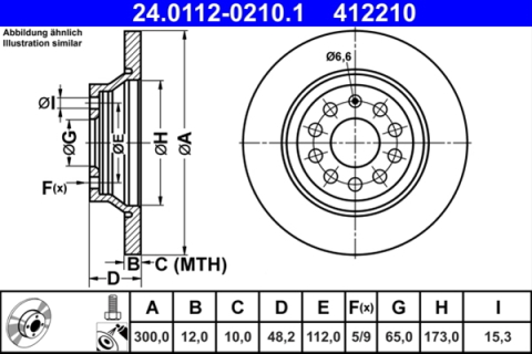 Piese auto - Disc frana ATE 24.0112-0210.1