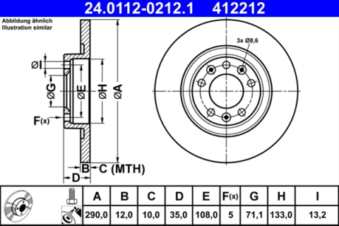 Piese auto - Disc frana ATE 24.0112-0212.1