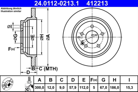 Piese auto - Disc frana ATE 24.0112-0213.1