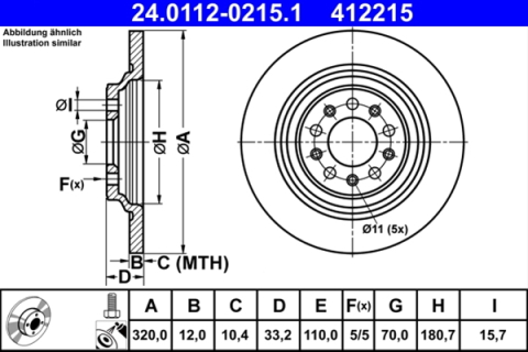 Piese auto - Disc frana ATE 24.0112-0215.1