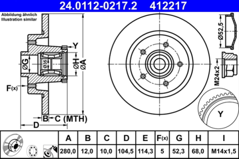 Piese auto - Disc frana ATE 24.0112-0217.2