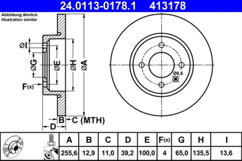 Piese auto - Disc frana ATE 24.0113-0178.1