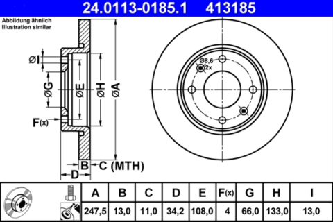 Piese auto - Disc frana ATE 24.0113-0185.1