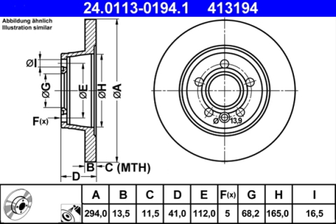 Piese auto - Disc frana ATE 24.0113-0194.1