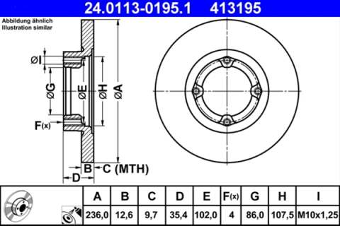 Piese auto - Disc frana ATE 24.0113-0195.1