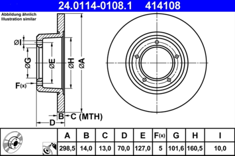 Piese auto - Disc frana ATE 24.0114-0108.1