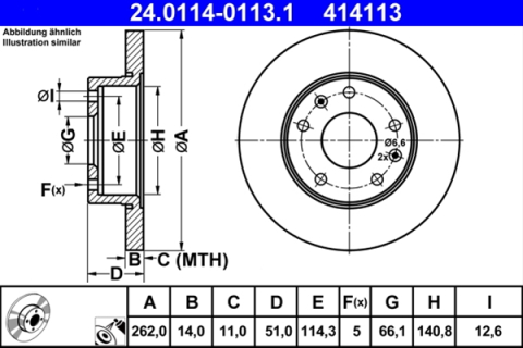 Piese auto - Disc frana ATE 24.0114-0113.1
