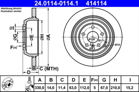 Piese auto - Disc frana ATE 24.0114-0114.1