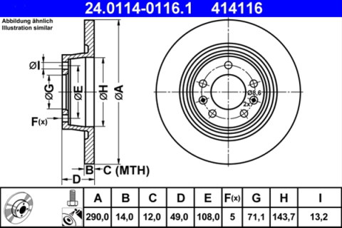 Piese auto - Disc frana ATE 24.0114-0116.1