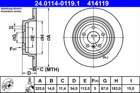 Piese auto - Disc frana ATE 24.0114-0119.1