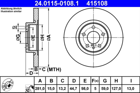 Piese auto - Disc frana ATE 24.0115-0108.1