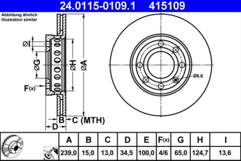 Piese auto - Disc frana ATE 24.0115-0109.1