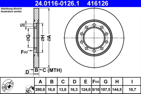 Piese auto - Disc frana ATE 24.0116-0126.1