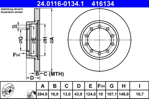 Piese auto - Disc frana ATE 24.0116-0134.1