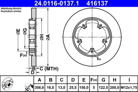 Piese auto - Disc frana ATE 24.0116-0137.1