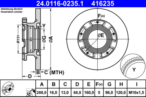 Piese auto - Disc frana ATE 24.0116-0235.1