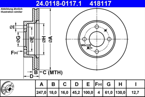 Piese auto - Disc frana ATE 24.0118-0117.1