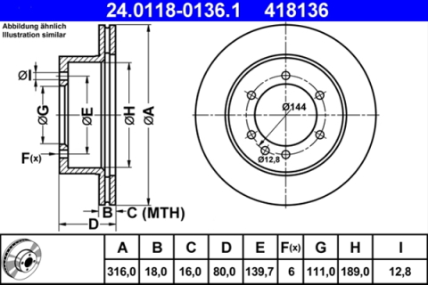 Piese auto - Disc frana ATE 24.0118-0136.1