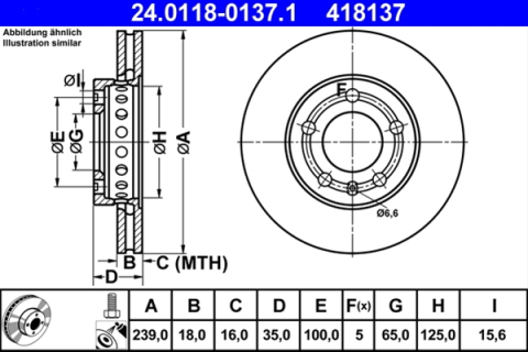 Piese auto - Disc frana ATE 24.0118-0137.1
