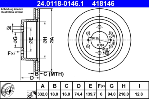 Piese auto - Disc frana ATE 24.0118-0146.1